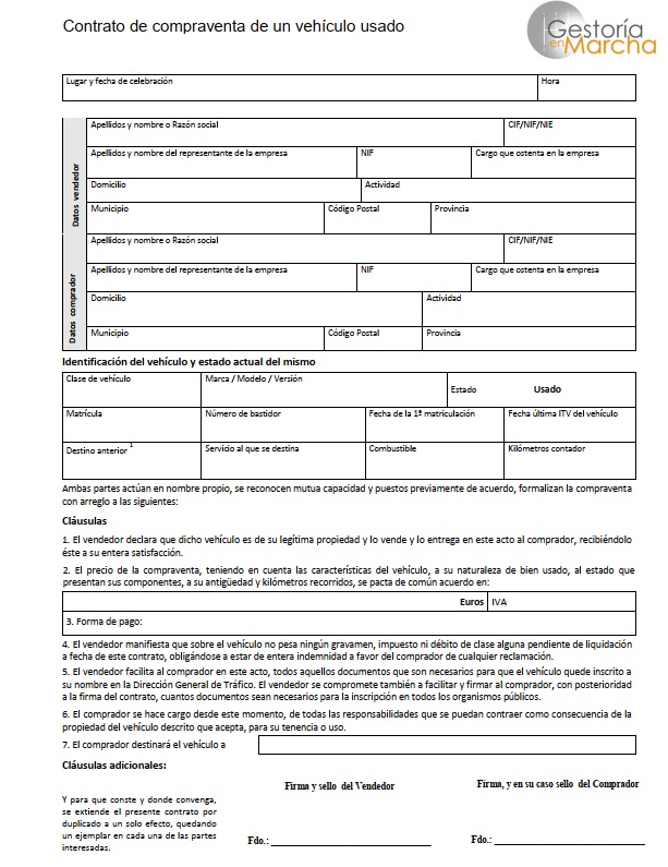 Que debe contener un contrato de compraventa